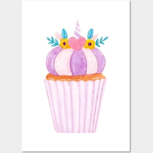 unicorn cupcake Posters and Art